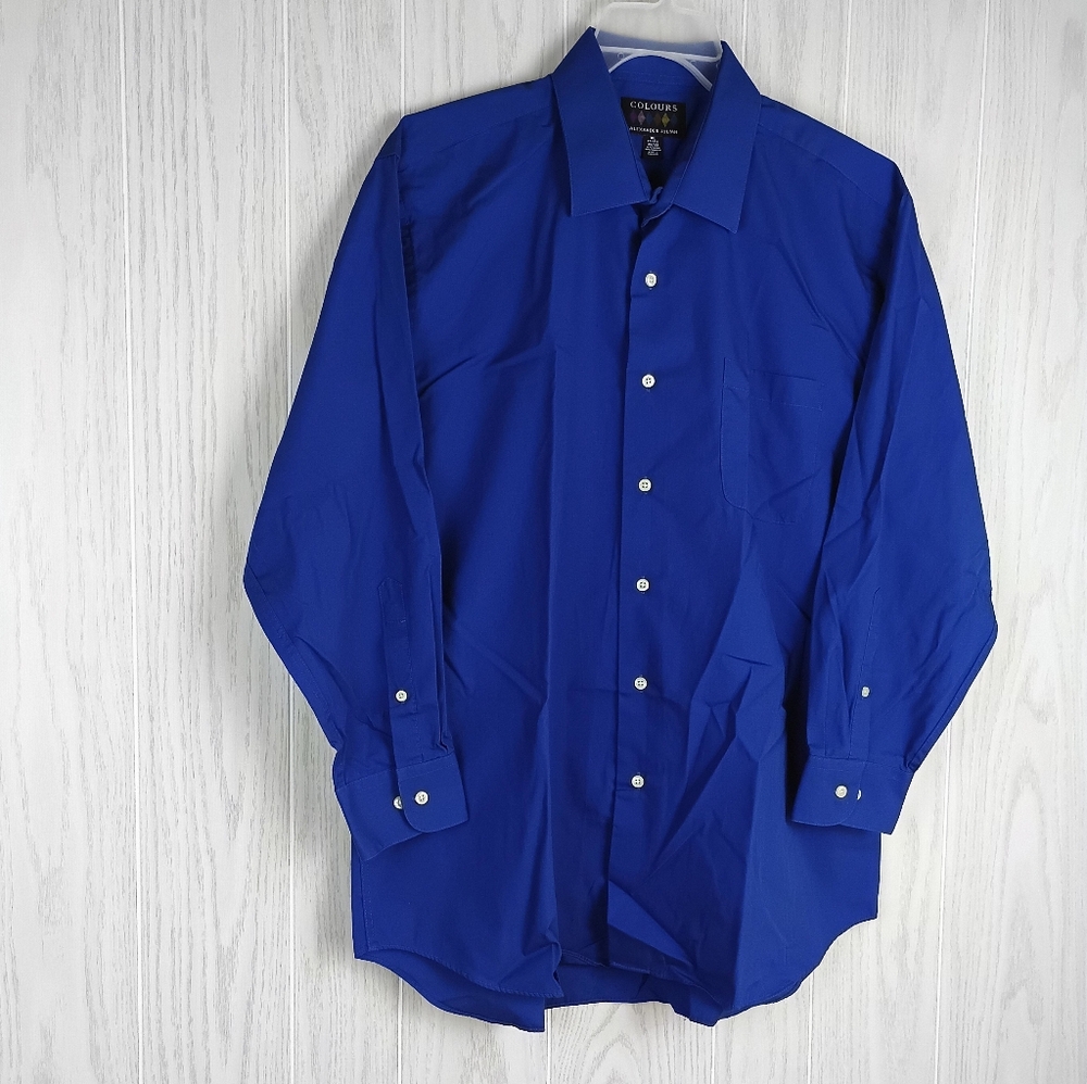 Colours Alexander Julian XL Bright blue button down Long Sleeve Collared - Picture 2 of 10